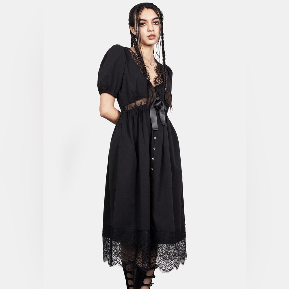 NWT Disturbia Mortuary Lace Button Up Midi Dress Size US 16 / UK 20 - Picture 7 of 13
